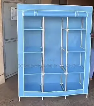 Three Column Wooden Closet Light Blue