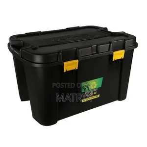 Plastic Black Storage Boxes Heavy-Duty 1pc Black Storage Boxes