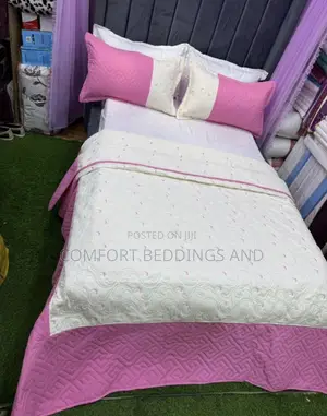 Light Cotton Bedspread Pink