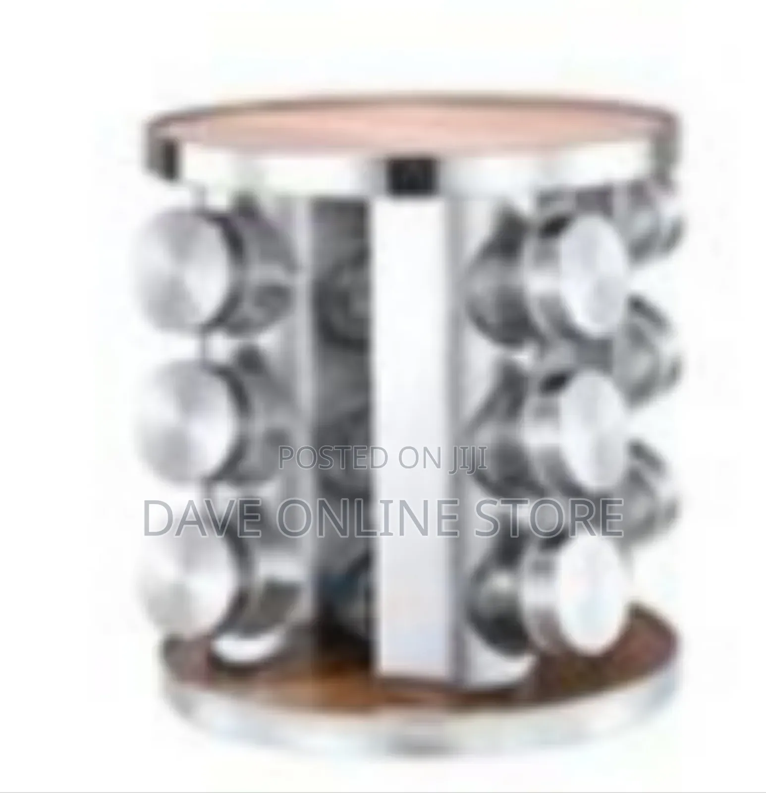 Revolving 12-Jar Spice Rack With Stainless Steel