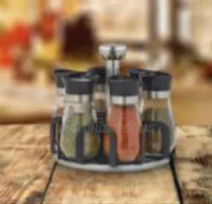 Revolving Spice Rack With 6 Jars