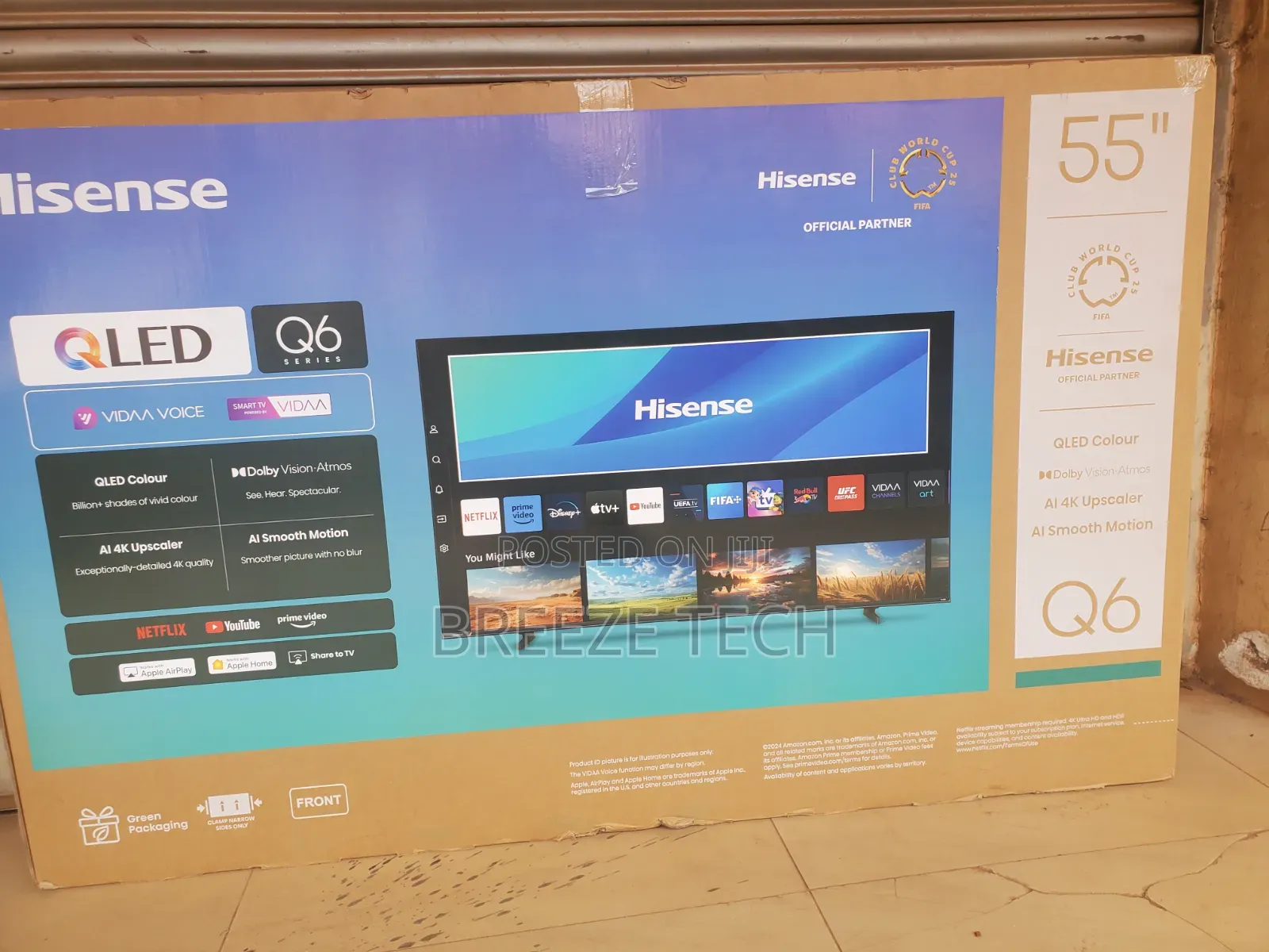 Vidaa 55"Inch Hisense Qled.