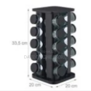 Modern Rotating Spice Rack Carousel With 16 Jars