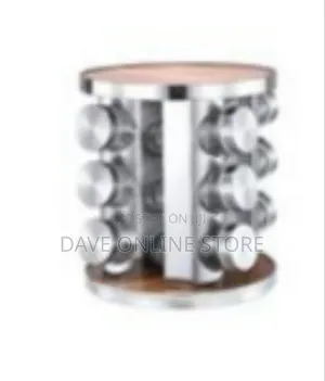 Revolving Spice Rack Carousel With Glass Jars