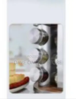 Revolving Spice Rack Carousel With Glass Jars