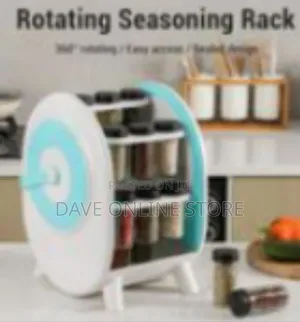 Rotating Seasoning Rack With Integrated Glass Jars