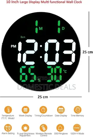 10" Plastic Digital Wall Clock