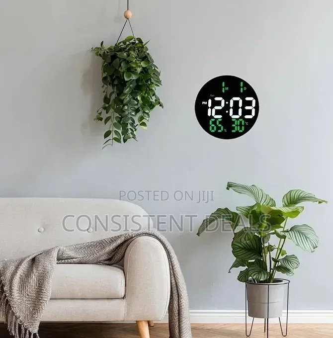 Round 25cm Digital Wall Clock