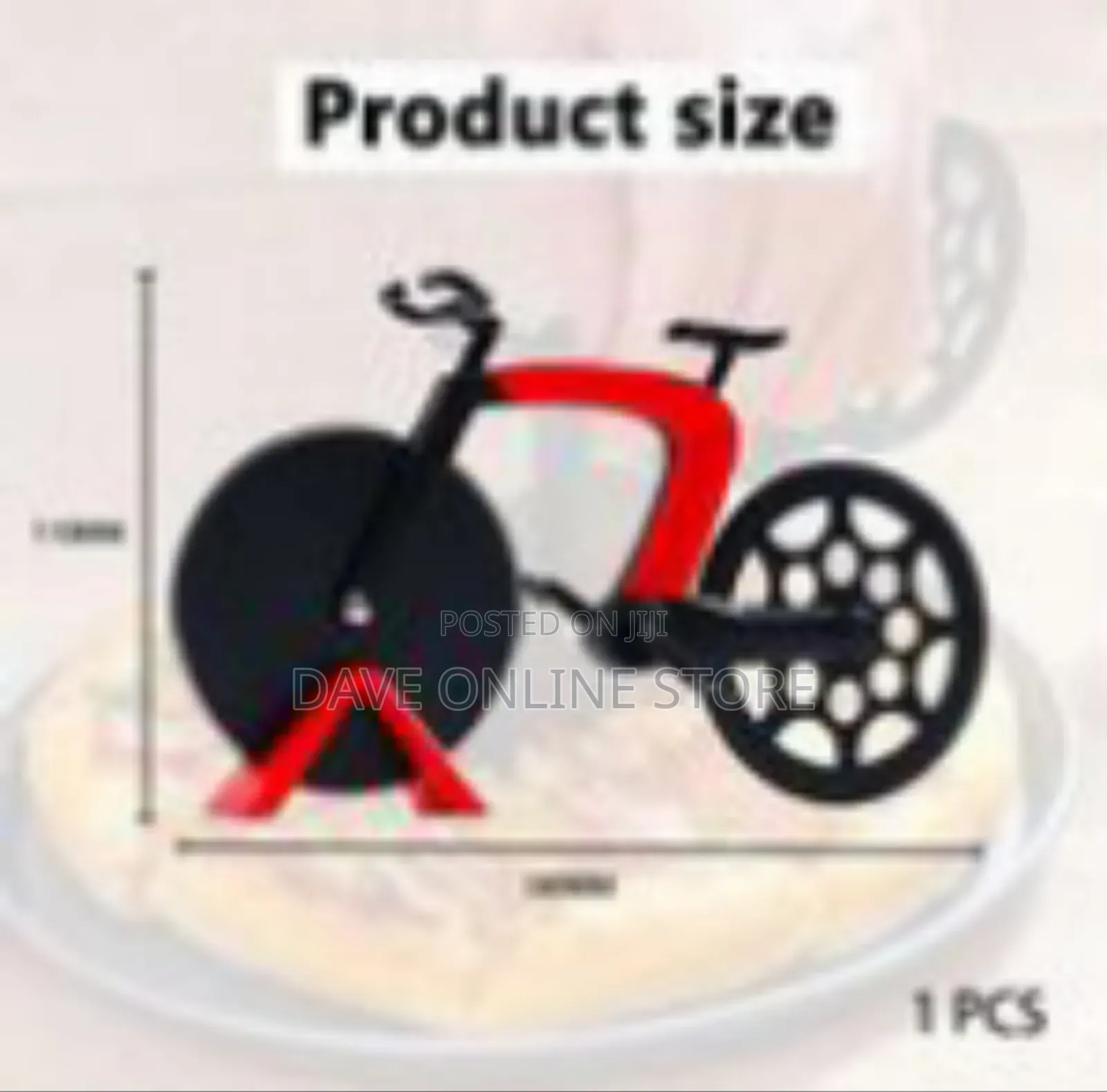 Novelty Bicycle-Shaped Dual-Wheel Pizza Cutter With Display Stand