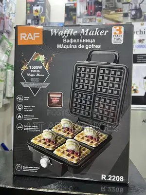 Raf 4 Slice Waffle Maker With 3years Warranty and Non Stick Coating.