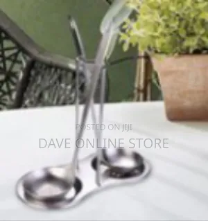 Dual Stainless Steel Vertical Ladle Stand With Drip Tray