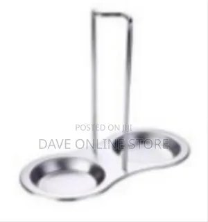 Dual Stainless Steel Vertical Ladle Stand With Drip Tray
