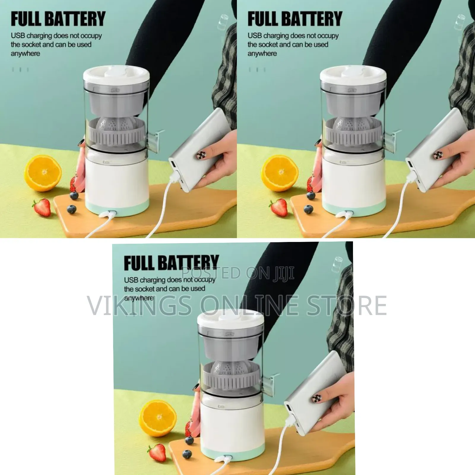 Portable Electric Citrus Juicer Rechargeable Hands-Free Orange Juicer