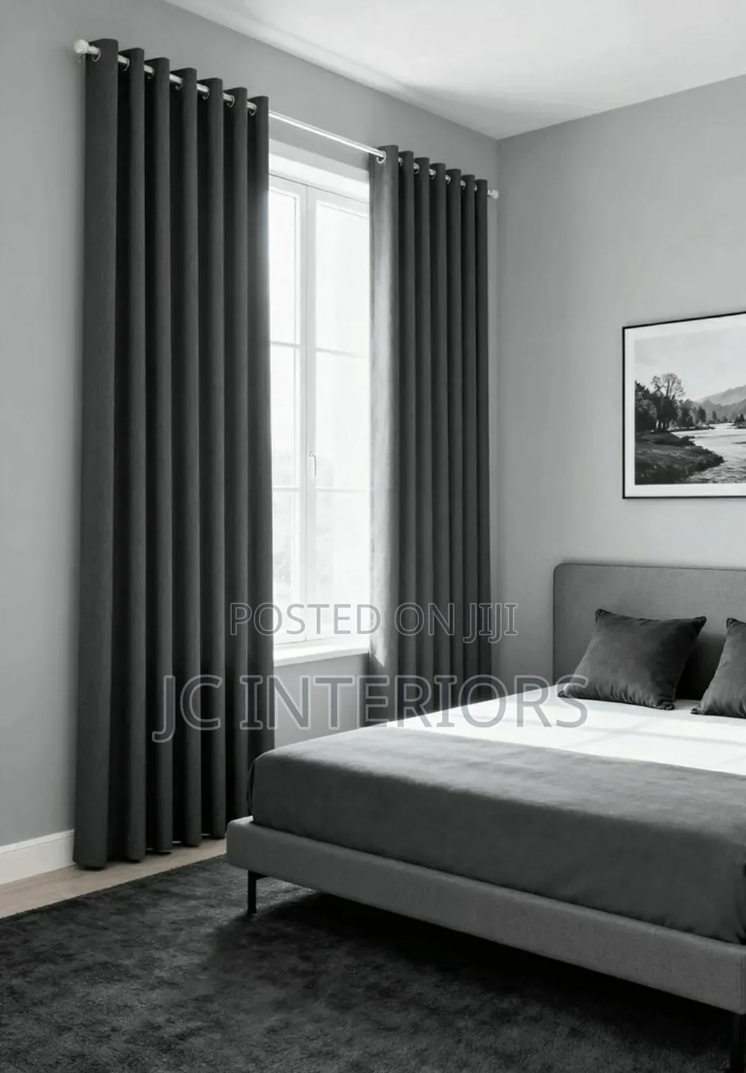 3pcs Plain Curtains ( 2curtains, 1 Net/Sheer), 1.5x3meters Each