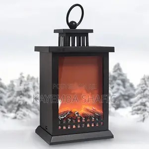 Led Fireplace Lantern - Realistic Flame Effect Decor