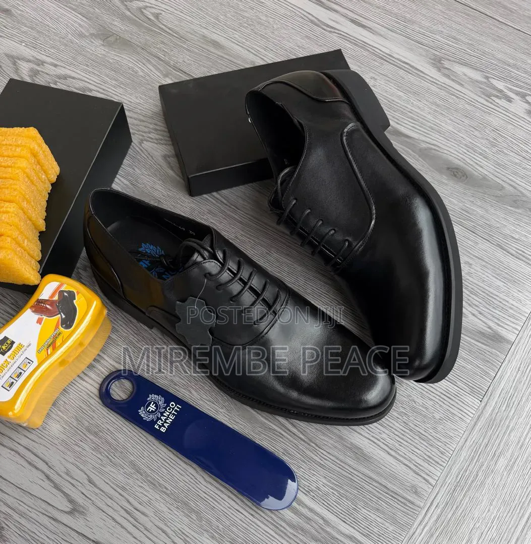 Black Leather Derby Shoes
