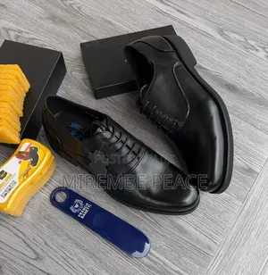 Black Leather Derby Shoes
