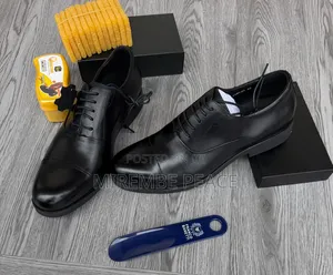 Black Leather Derby Shoes