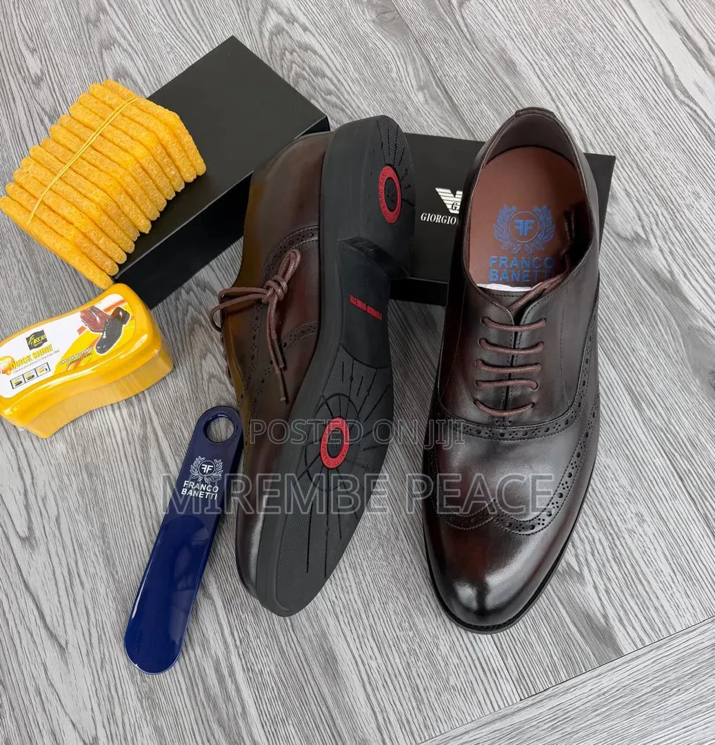 Black Leather Derby Shoes