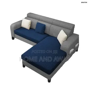 Navy Blue/Grey 4 Seaters L Sofa Bed Sofas From 980,000/- With Delivery
