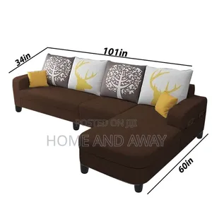 Chocolate Brown 4 Seaters L Sofa Bed Sofas From 980,000/- + Delivery