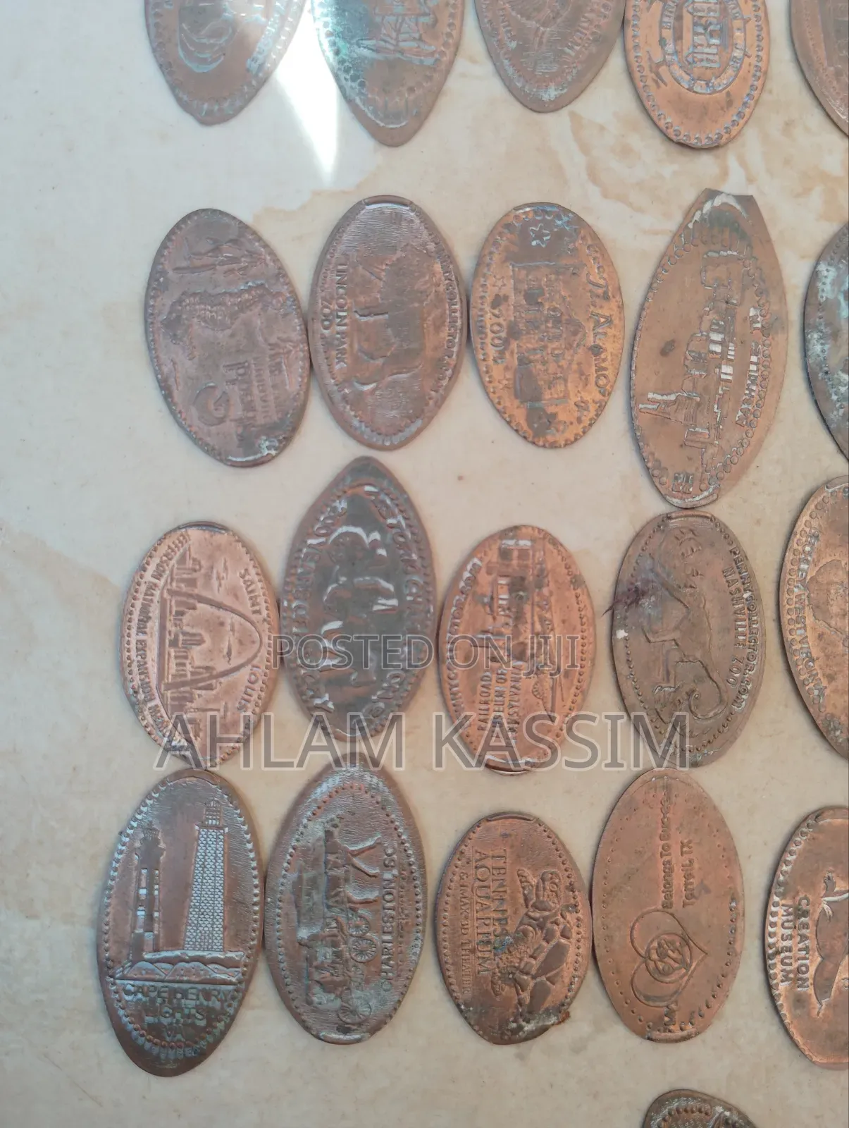 35 Assorted Pressed Elongated Copper Pennies