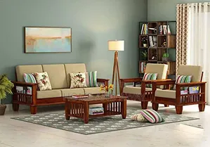 African Wooden 5 Seater Sofa Chairs With Center Table From 2,800,000/-