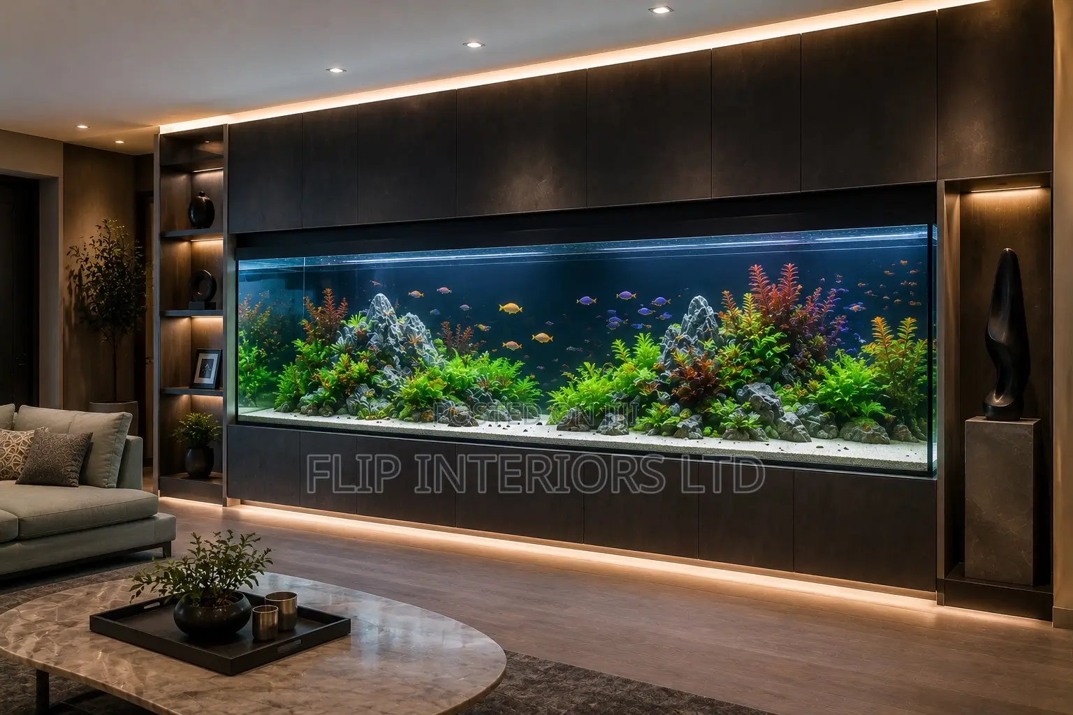 Contemporary Aquarium Space Planning Construction Solutions
