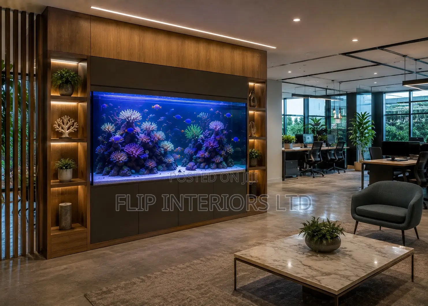 Contemporary Aquarium Space Planning Construction Solutions