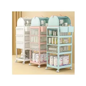4-Tier Mobile Baby Storage Trolley Carts