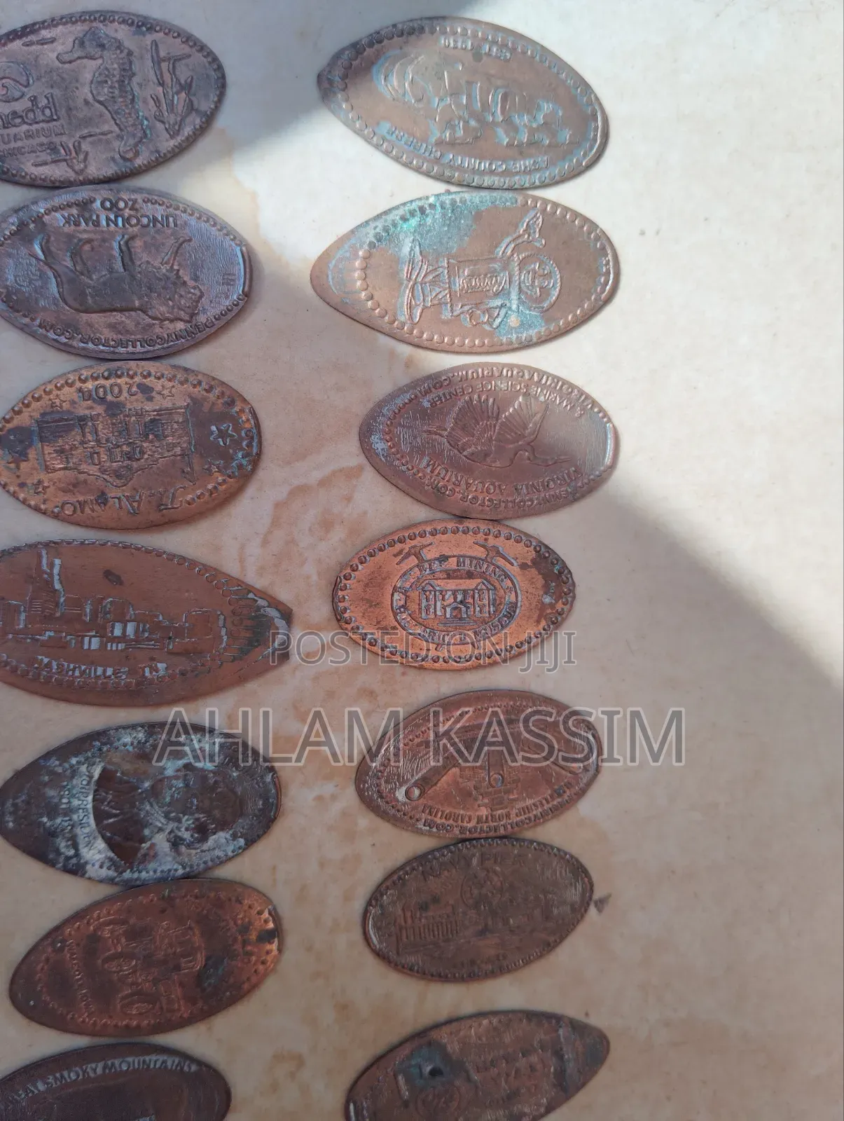 35 Assorted Pressed Elongated Copper Pennies