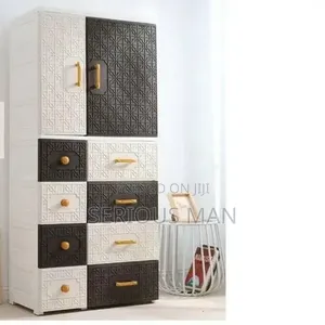 Two-Tone Modular Plastic Storage Cabinet and Chest of Drawers