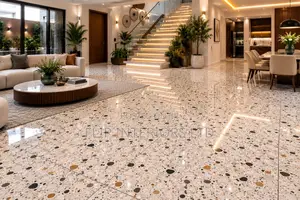 Luxury Terrazzo Flooring Modern Staircase Lighting Solutions