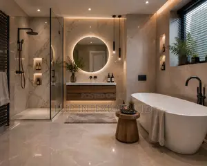 Luxury Modern Bathroom Marble Ambient Lighting Solutions