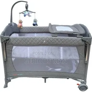 Foldable 4 in 1 Convertible Toddler Iron Playpen Travel Cot