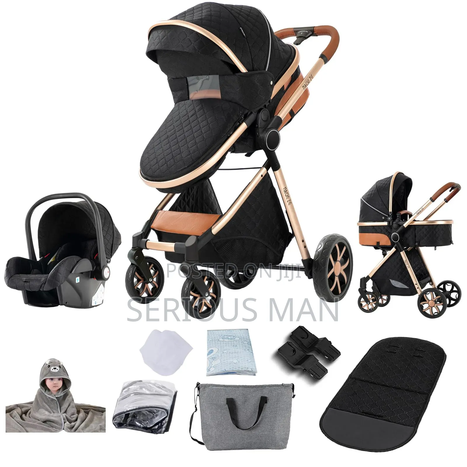 Kidilo 3 In 1 Baby Stroller-multicolour