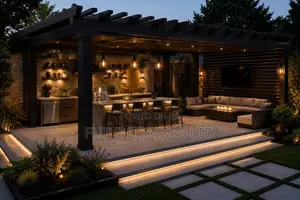 Luxury Outdoor Lounge BBQ Pavilion