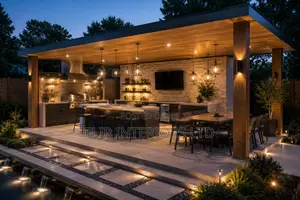 Luxury Outdoor Kitchen Entertainment Lounge