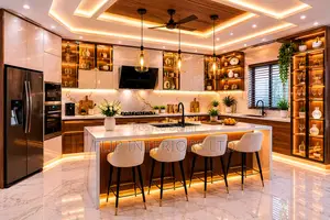 Luxury Modern Kitchen With Ambient Led Lighting