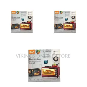 Raf 40l Electric Baking Oven With 2 Hot Plates- Maroon