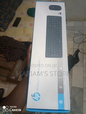 Hp Cs10 Wireless Keyboard and Mouse Combo in Black.
