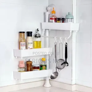 3-Tier Rotating White Corner Rack