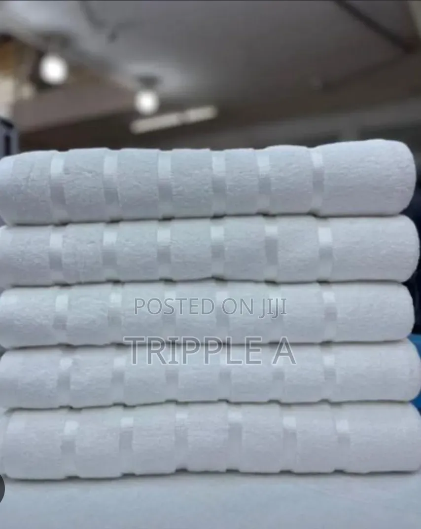 White Striped Cotton Towels