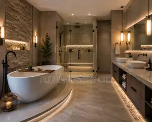 Luxury Spa-Style Master Bathroom Interior