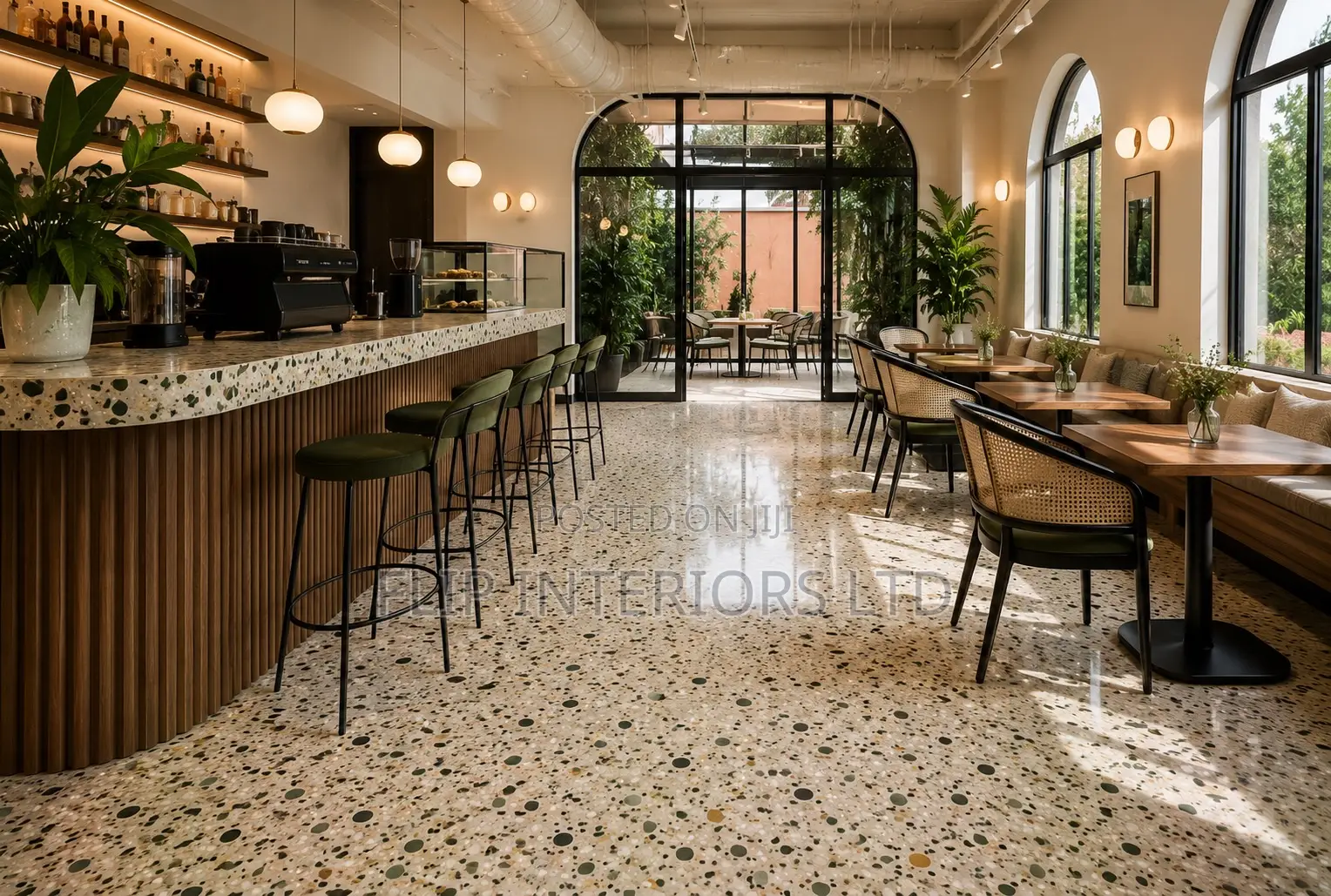 Elegant Terrazzo Café Interior Design
