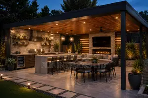 Elegant Outdoor Entertainment Lounge