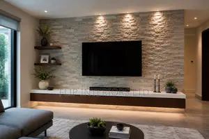 Modern Stone Feature Tv Wall Design