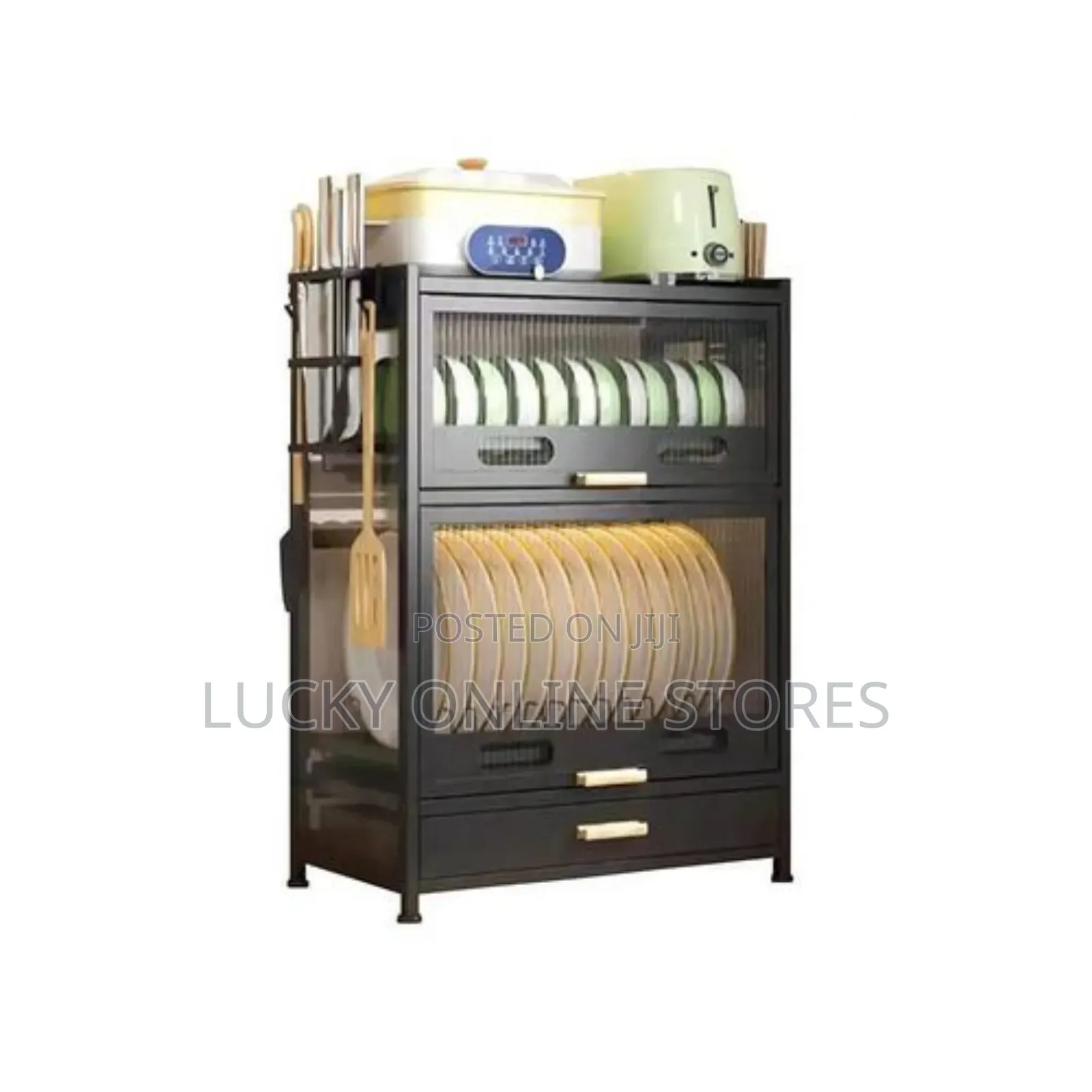 Kitchen Countertop Dish Storage Cabinet