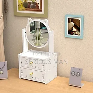 Dressing Mirror and Make Up Storage Rack