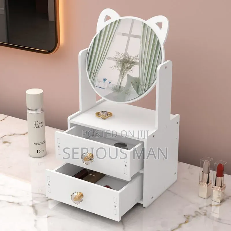 Dressing Mirror and Make Up Storage Rack